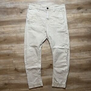 G Star RAW Jeans Men 31x32 (Fits 33x27) Tan Bronson Zip Tapered Leg Cuffed Pants